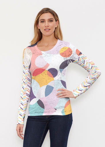 Marble Chevron (25065) ~ Thermal Long Sleeve Crew Shirt