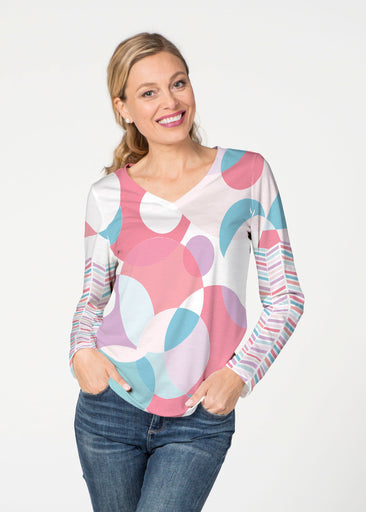 Marble Chevron Pastel (25111) ~ French Terry V-neck Top