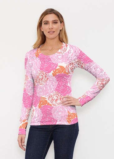 Chrysanthemum Pink (4074) ~ Thermal Long Sleeve Crew Shirt