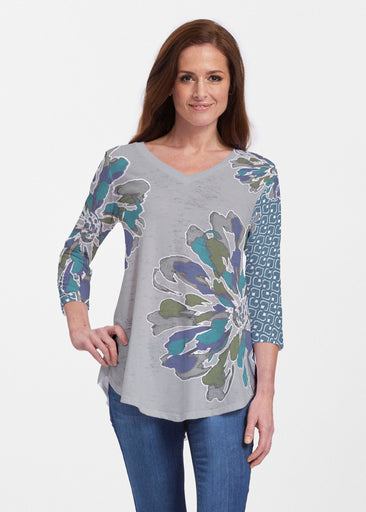 Fanny Grey Mixed (5148) ~ Signature V-neck Flowy Tunic