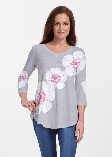 Poppy Grey (7016) ~ Signature V-neck Flowy Tunic