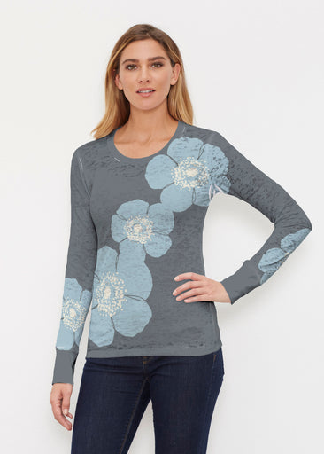 Poppy SteelBlue-Grey (7066) ~ Thermal Long Sleeve Crew Shirt