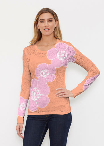 Poppy Orange-Pink (7108) ~ Thermal Long Sleeve Crew Shirt
