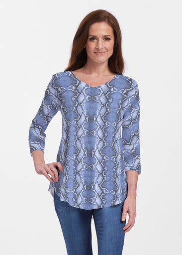 Python Blue (7275) ~ Signature V-neck Flowy Tunic