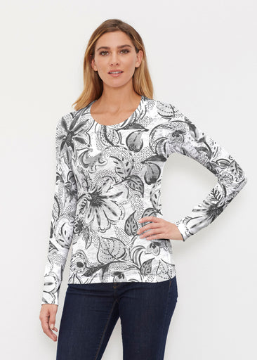 Baltic Watercolor Black (7697) ~ Thermal Long Sleeve Crew Shirt