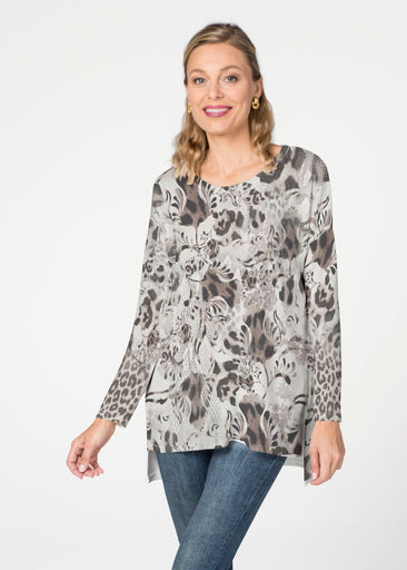 Tulip Leopard Multi (7731) ~ Slouchy Butterknit Top