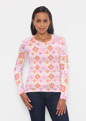 Cubed Pink (7809) ~ Signature Long Sleeve Crew Shirt