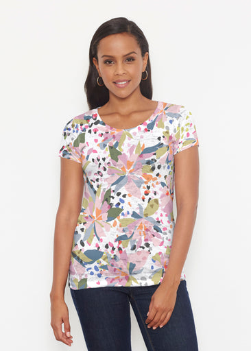 Floral Leopard (7810) ~ Signature Short Sleeve Scoop Shirt