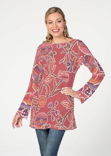 Patterns at Play Apricot  (7826) ~ Banded Boatneck Tunic