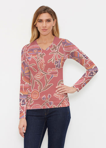 Patterns At Play Apricot (7826) ~ Butterknit Long Sleeve V-Neck Top
