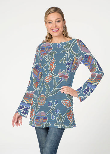 Patterns at Play Blue (7827) ~ Banded Boatneck Tunic