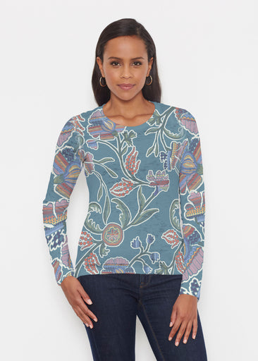 Patterns At Play Blue (7827) ~ Signature Long Sleeve Crew Shirt