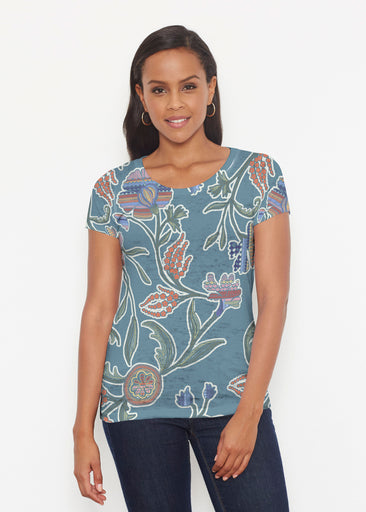 Patterns At Play Blue (7827) ~ Signature Short Sleeve Scoop Shirt