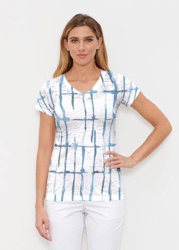 Knotted Tie Dye (7844) ~ Signature Cap Sleeve V-Neck Shirt