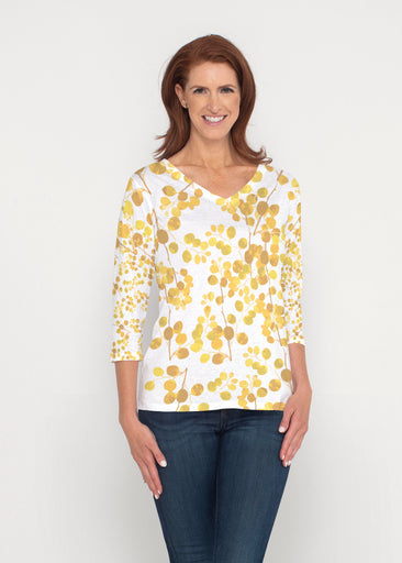 Golden Pome (7846) ~ Signature 3/4 Sleeve V-Neck Top