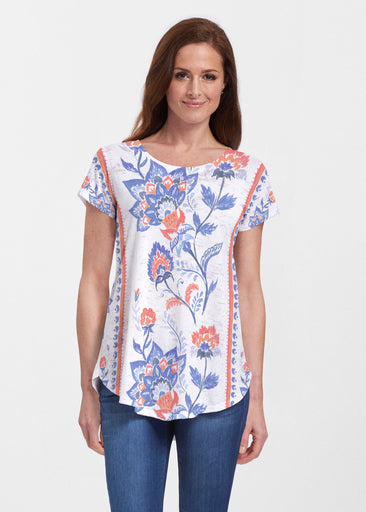 Bohemian Chintz (7847) ~ Signature Short Sleeve Scoop Neck Flowy Tunic