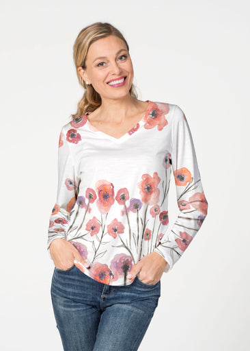 Meadow (7848) ~ French Terry V-neck Top