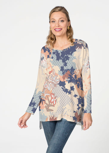 Oriental Floral (7868) ~ Slouchy Butterknit Top