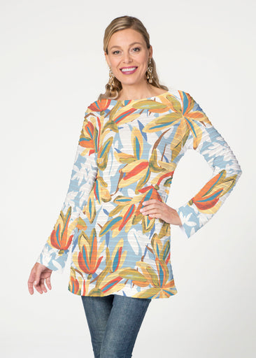 Colorful Palm (7874) ~ Banded Boatneck Tunic
