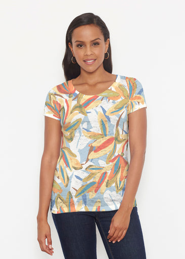 Colorful Palm (7874) ~ Short Sleeve Scoop Shirt