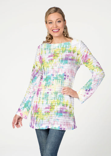 Summer Tie Dye (7878) ~ Banded Boatneck Tunic