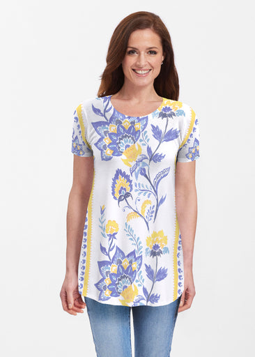 Bohemian Chintz Yellow (7898) ~ Short Sleeve Butterknit tunic