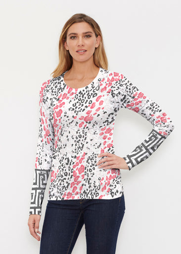 Greek Cat Pink (7903) ~ Thermal Long Sleeve Crew Shirt