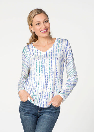 Pebble Dots (7922) ~ French Terry V-neck Top