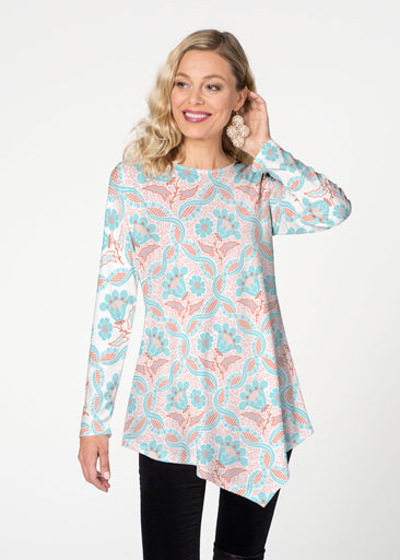 Braided Flower (7932) ~ Asymmetrical French Terry Tunic