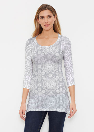 Etched Mod Grey (7964) ~ Buttersoft 3/4 Sleeve Tunic