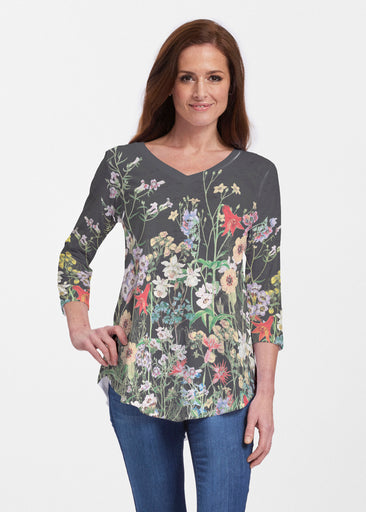 Prairie Black (7971) ~ V-neck Flowy Tunic