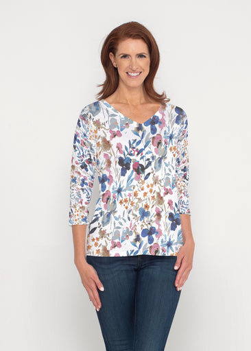 Rossa (8016) ~ Signature 3/4 Sleeve V-Neck Top