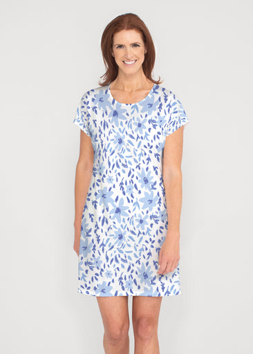 May Flowers (8027) ~ French Terry Short Sleeve Crew Dress