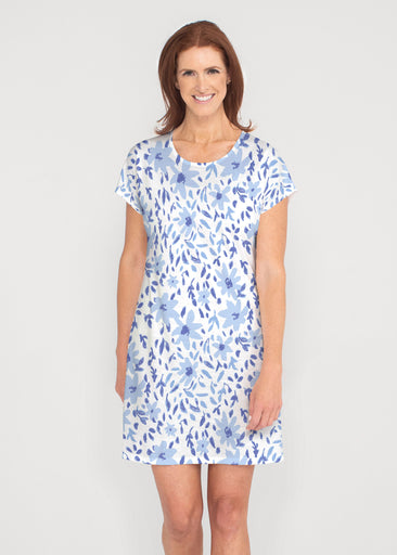 May Flowers (8027) ~ French Terry Short Sleeve Crew Dress