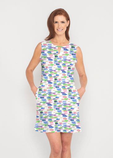 Pops of Bliss (8047) ~ French Terry Keyhole Sleeveless Dress