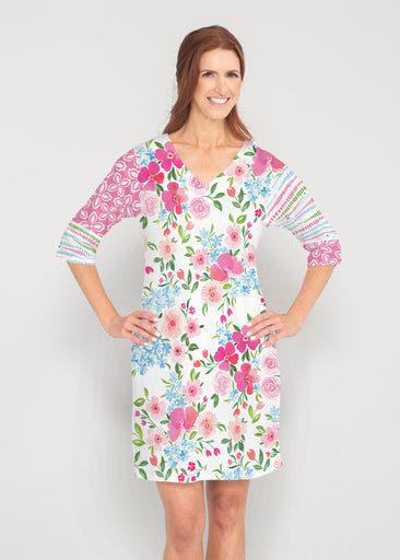 Rosie Dots (8053) ~ Lucy 3/4 Sleeve V-Neck Dress
