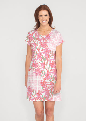A lot of Lillies (8088) ~ French Terry Short Sleeve Crew Dress
