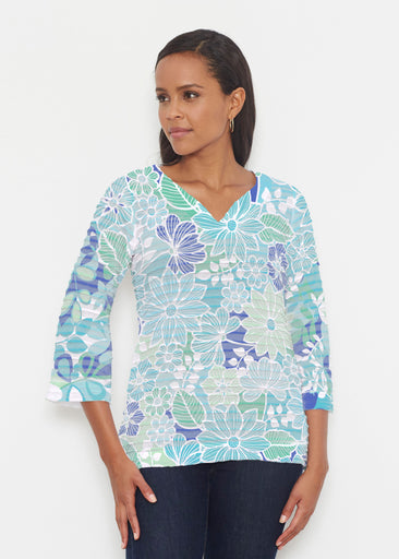 Hawaii Isles (13609) ~ Banded 3/4 Bell-Sleeve V-Neck Tunic