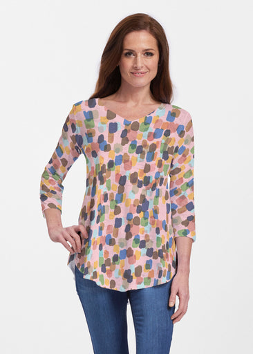 Brushstroke Multi (14293) ~ V-neck Flowy Tunic