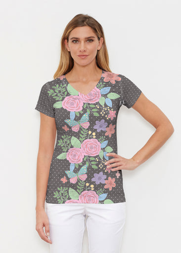 Rosalyn (14298) ~ Signature Cap Sleeve V-Neck Shirt