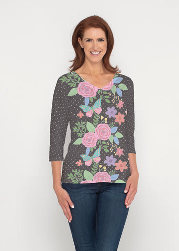 Rosalyn (14298) ~ Signature 3/4 Sleeve V-Neck Top