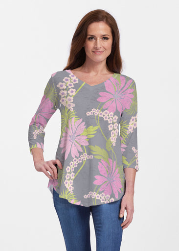 LeeLee (14304) ~ V-neck Flowy Tunic