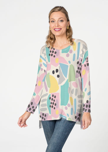 Domino Pastel (14308) Slouchy Butterknit Top