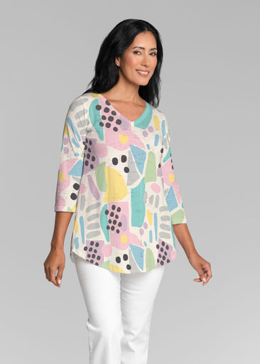 Domino Pastel (14308) ~ V-neck Flowy Tunic