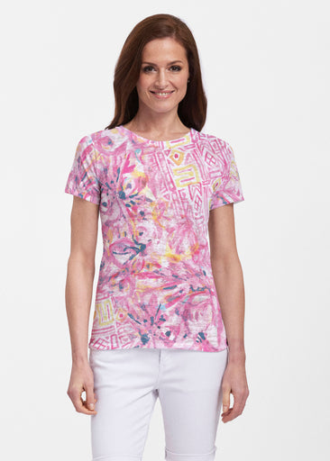 Lilly Pink (17250) ~ Sheer Short Sleeve Crew Shirt