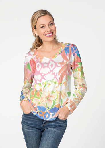 Bali (17254) ~ French Terry V-neck Top