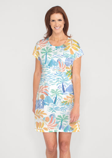 Bahama Mama (17256) ~ French Terry Short Sleeve Crew Dress