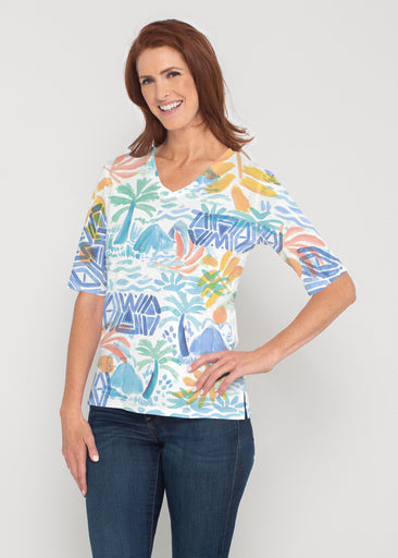 Bahama Mama (17256) ~ Signature Elbow Sleeve V-Neck Top