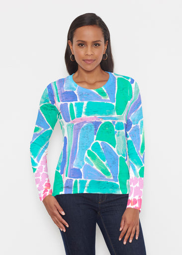 Pebble Walk Blue (17260) ~ Signature Long Sleeve Crew Shirt