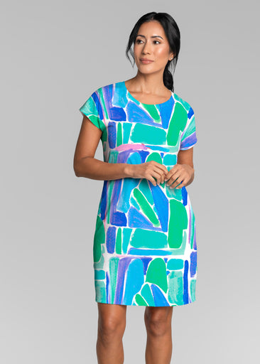 Pebble Walk Blue (17260) ~ Lucy Tee Dress